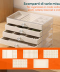avilia home Schmuckkästchen mit 5 Schubladen Schmuckorganizer mit Fächern verschiedener Größen ean 8052879011634