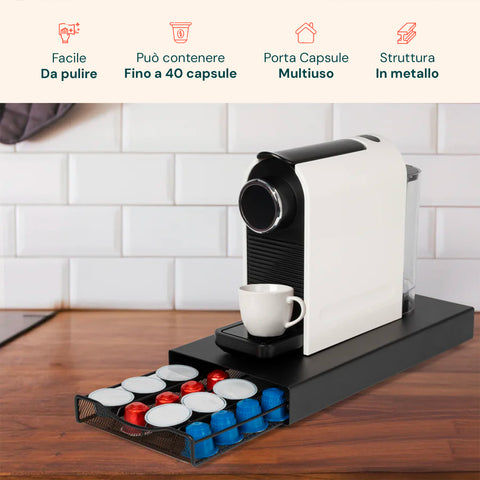Avilia Kapselhalter 2 in 1 kompatibel mit Nespresso und A Modo Mio mit Maschinenbasis EAN 8015361084738