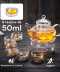 Avilia Teeservice aus Borosilikatglas mit Teesieb und Heizkerze EAN 8052879010293