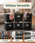 Avilia Set mit 6 faltbaren platzsparenden Körben mit Kunststoffgriffen 27x27x27 cm EAN 8056819052732