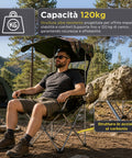 Daimann klappbarer Campingstuhl mit Sonnendach Gestell aus Kohlenstoffstahl Tragfähigkeit 120 kg strapazierfähiges Oxford-Gewebe Maße 53x77x130 cm platzsparend mit Tragetasche EAN 8050030810980