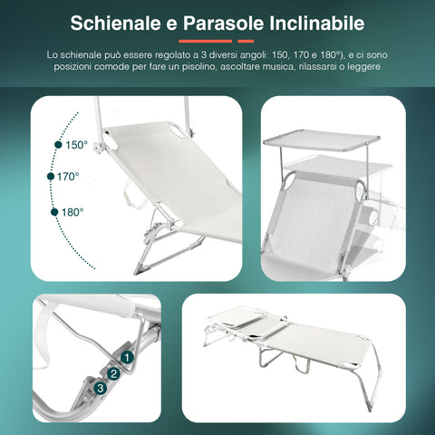 Bild-4-Garden-Friend-klappbare-Strandliege-mit-Sonnenschirm-aus-Aluminium-2x1-weiß-EAN-8023755055554