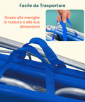 Zusammenklappbare Strandliege aus Aluminium mit Sonnenschutz - Blau