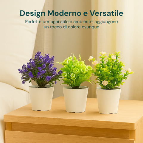 Garden Friend Set aus 3 künstlichen Zimmerpflanzen mit modernen Töpfen für Haus oder Büro EAN 8023755068431