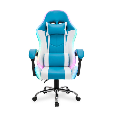 Nexor ergonomischer Gaming-Stuhl mit RGB-Beleuchtung und Massage-Lendenkissen, verstellbarer Bürosessel mit Fernbedienung EAN 8056819078855