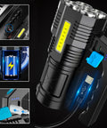 bild-4-omega-camping-taschenlampe-4-led-180lm-mit-seitenlicht-150lm-wiederaufladbar-usb-ean-8053340478369