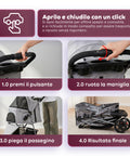 Puppy Lovers faltbarer Kinderwagen für Hunde und Katzen grau transparente Kabine mit 360 Grad Sicht Tierwagen aus Stahl und Oxford-Gewebe mit Getränkehalter und Korb belastbar bis 15 kg EAN 8054806950276