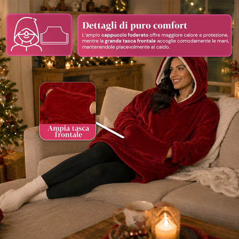 saint joy coperta con maniche e cappuccio felpa coperta oversize 2 colori ean 8050043128386