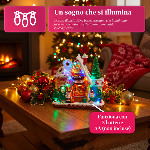 saint joy animiertes Weihnachtsdorf northlight mit LED-Lichtern Musik und drehbarem Baum EAN 8050043127457