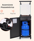 Wintem Gas-Feuerstelle für den Außenbereich mit Lavastein und Rädern 12 kW EAN 8052286432114