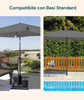 zendea Gartensonnenschirm 3x3 verstellbar mit neigbarem Gelenk und Seilzug EAN 8015361595395
