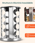 avilia home drehbarer Gewürzhalter 360 für die Küche mit 16 Gläsern inklusive EAN 8052879010859