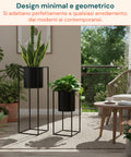 avilia home Set mit 2 Pflanzenhaltern mit Topf und Eisenstruktur modernes Design ean 8056819053234