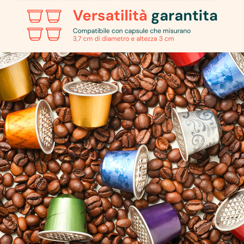 Avilia Kapselhalter 2 in 1 kompatibel mit Nespresso und A Modo Mio mit Maschinenbasis EAN 8015361084738