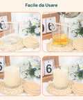 Avilia Set mit 15 Glasbehältern für Kerzen 170 ml mit Bambusdeckel EAN 8056819053593