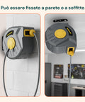 Daimann Druckluftschlauch 10 m mit automatischer Aufrollvorrichtung und Wandhalterung EAN 8056590070246