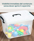 Garden Friend platzsparende Aufbewahrungsbox 65l mit Deckel Rollen und hermetischem Verschluss EAN 8023755054168