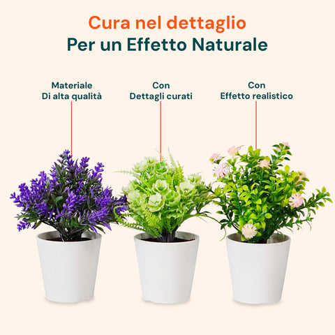 Garden Friend Set aus 3 künstlichen Zimmerpflanzen mit modernen Töpfen für Haus oder Büro EAN 8023755068431