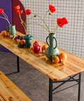 Garden Friend rechteckiges klappbares Biergartenset aus Eisen und Holz 3 Teile 70x220 cm grün EAN 8023755029272