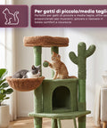 Puppy Lovers Katzenkratzbaum in Kaktusform 1065 cm Kratzbaum aus natürlichem Sisal mit Häuschen Schlafhöhle Korb und Spielball modernes Design grün und braun EAN 8054806950849