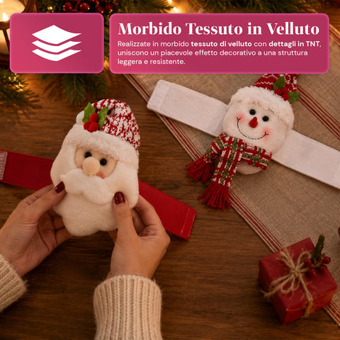 saint joy fermatende natalizi set 2 babbo natale e pupazzo di neve 16x30 cm ean 8050043127914