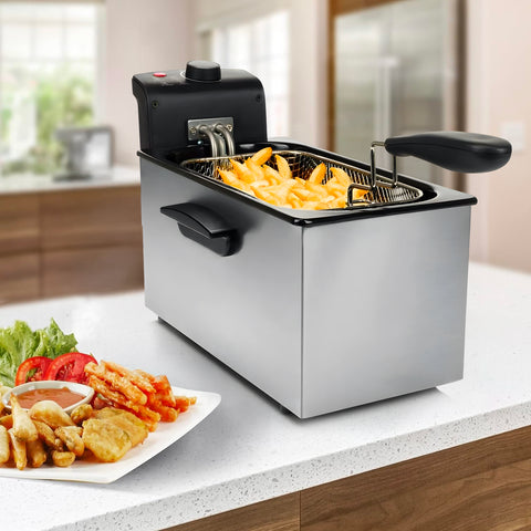 Tristar Fritteuse 3l aus Edelstahl 2000W mit Thermostat 130 190C silber EAN 8713016083739