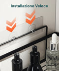 avilia home Set mit 4 selbstklebenden Wandregalen aus Metall mit Haken ohne Bohren EAN 8052879010996
