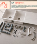 Avilia Home Küchenspüle mit zwei Becken mit oder ohne Abtropffläche, weiß oder schwarz, Armatur inklusive EAN 8056819079098