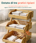 Avilia Home vielseitiger Bambus Organizer mit 3 Ebenen für Küche und Bad atmungsaktive Struktur 30x33x41 cm Tragfähigkeit 8 kg EAN 8052879011283