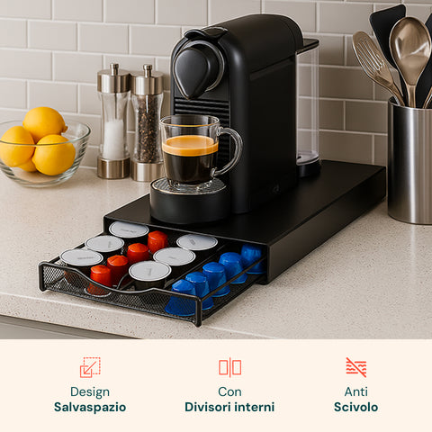 Avilia Kapselhalter 2 in 1 kompatibel mit Nespresso und A Modo Mio mit Maschinenbasis EAN 8015361084738