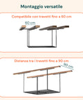 Avilia verstellbares Stahlregal für die Decke 183x91 cm Tragfähigkeit 200 kg EAN 8052879010149