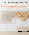Avilia Set mit 15 Glasbehältern für Kerzen 170 ml mit Bambusdeckel EAN 8056819053593