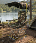 Daimann klappbarer Campingstuhl mit Sonnendach Gestell aus Kohlenstoffstahl Tragfähigkeit 120 kg strapazierfähiges Oxford-Gewebe Maße 53x77x130 cm platzsparend mit Tragetasche EAN 8050030810980