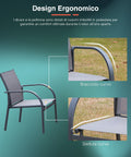 Ergonomisches Design des Gartenmöbel-Sets mit Details an der geschwungenen Armlehne und der konturierten Sitzfläche - Outdoor-Sessel mit gepolsterten Polyesterkissen für maximalen Komfort