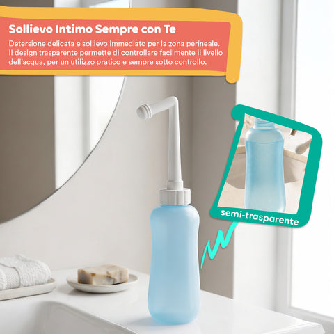 Keiki tragbares Wochenbett Bidet aus EVA 450 ml mit abgewinkelter 60 Grad Düse und Rückholfunktion EAN 8056590110126