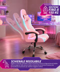 Nexor ergonomischer Gaming-Stuhl mit RGB-Beleuchtung und Massage-Lendenkissen, verstellbarer Bürosessel mit Fernbedienung EAN 8056819078855