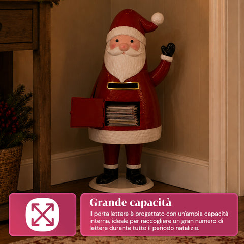 saint joy dear santa statua babbo natale porta lettere in metallo sportello ad apertura manuale altezza 545 cm dimensioni 28x19x545 cm ean 8050043127785