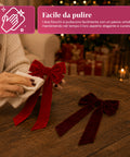 saint joy fiocchi per albero di natale in velluto set 2 bordeaux e rosso ean 8050043127990