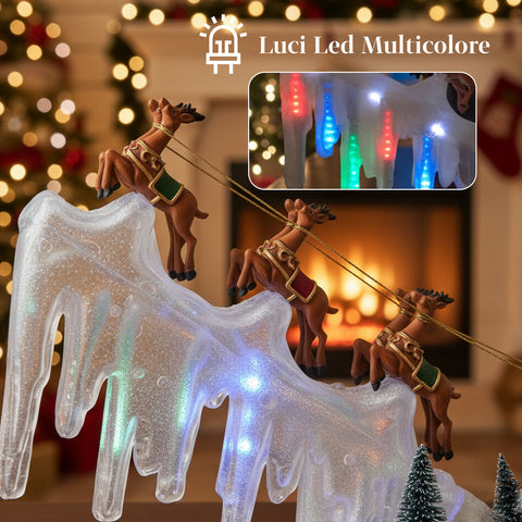 Saint Joy Weihnachtskarussell mit LED Lichtern Musik und Bewegung L29xB6xH29cm EAN 8053482251882