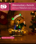 saint joy orsetto di natale luminoso con trenino rotante e carillon teddy xmas bear station decorazione natalizia led in poliresina 205 cm ean 8050043127662