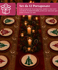 saint joy portaposate natalizi in feltro set 12 pezzi a forma di albero ean 8050043128027