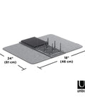 Bild-6-Umbra-Geschirrabtropfer-mit-absorbierender-Matte-47x17x9cm-grau-EAN-028295387224