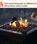 Wintem Gas-Feuerstelle für den Außenbereich mit Lavastein und Rädern 12 kW EAN 8052286432114