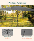 zendea Gartensonnenschirm 3x3 verstellbar mit neigbarem Gelenk und Seilzug EAN 8015361595395