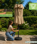 Zendea ovaler XXL Gartenschirm 400 x 200 aus Kohlenstoffstahl und Polyesterbespannung Höhe 275 m Sockel nicht enthalten EAN 8050030810942