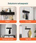 avilia home Wandgarderobe im modernen Design mit 5 versenkbaren Haken EAN 8052879010736