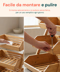 Avilia Home vielseitiger Bambus Organizer mit 3 Ebenen für Küche und Bad atmungsaktive Struktur 30x33x41 cm Tragfähigkeit 8 kg EAN 8052879011283