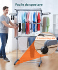 avilia home vertikaler Wäscheständer mit 3 Ebenen Rädern und ausziehbaren klappbaren Armen EAN 8052879010309