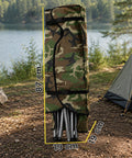 Daimann klappbarer Campingstuhl mit Sonnendach Gestell aus Kohlenstoffstahl Tragfähigkeit 120 kg strapazierfähiges Oxford-Gewebe Maße 53x77x130 cm platzsparend mit Tragetasche EAN 8050030810980