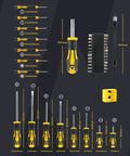 Daimann professionelles magnetisches Schraubendreher Set 43 teilig mit Koffer Schraubendreher Set mit Magnetisierer und Entmagnetisierer rutschfesten Bits und ergonomischem Griff EAN 8056590070451